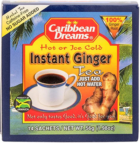 Caribbean Dreams Instant Ginger Tea, 10 Sachets